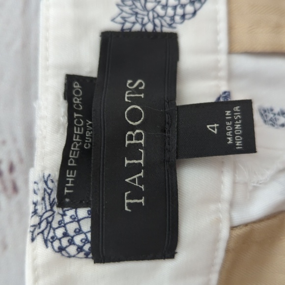 Talbots The Perfect Crop Curvy, pineapple chino pants, size 4 - Picture 9 of 10